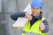 © auremar - male builder showing a thumb up