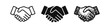 © ICONS FOR YOU - Handshake icon set in outline, solid, and doodle styles, symbolizing agreement or partnership