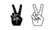 © MAHI - Hand gestures peace love symbols Vector