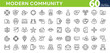 © RI Rafiq - Modern Community line icon set. Neighborhood, friendship, family, love, teamwork, team building, leadership, unity, coworker outline icons. Editable vector stroke