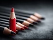© Privilege - Red Pencil Standing Out Among Black Pencils in Workspace
