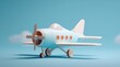 © sornram - A vibrant and playful toy airplane model against a bright blue background, showcasing creativity and fun.