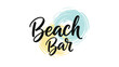 © Sohel - Stylish beach bar brush lettering on abstract colorful circles for summer resort or cocktail lounge branding.