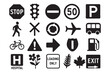© kazi - Collection of modern traffic and transportation icons on white background
