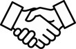 © santi - Stylized outline of two hands shaking, representing agreement and partnership