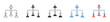 © Suwartika - Depicting a clear visual representation of an organizational structure, these icons illustrate management hierarchy and team relationships, perfect for business and corporate design