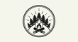 © atha_lintar - Campfire with Pine Trees Emblem, Outdoor Adventure Emblem