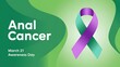 © Harun - Anal cancer awareness ribbon and text, March 21 awareness day