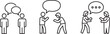 © JOLY - Stick figure illustrations of people communicating in different ways