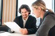 © chokniti - business approve and certificate concept, confirmation of business marketing document permit and certified stamping, signing on business partner paper to success, or concept of attorney and insurance