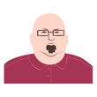 © Vexels - Flat bald man with square glasses