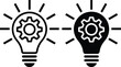 © Clinton Black - Lightbulb Gear Symbol Illustration, Monochrome Creativity and Engineering Icon Design