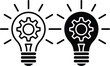 © Clinton Black - Light Bulb with Gear Vector, Black and White Innovation Concept Icon Set