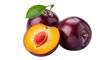 © Soma - A vibrant display of a ripe peach and a plump plum showcasing their distinct colors and textures.