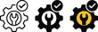 © Icon Stock - Setup gear with wrench and checkmark icon set