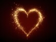 © Johannes - black background gold heart spark outline isolated on a red background