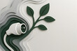 © Futurel - 3D papercut electric vehicle EV charging plug with growing green plant leaves