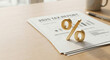 © MP-AI - Tax planning finance document gold percent symbol on 2025 report paper on desk concept for saving goal