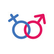 © BhandariProductions - Male and female symbol icon isolated on white background. pink and blue symbol. genders, heterosexual, relationship. vector illustration