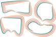 © Liidia - pastel salmon green colorful striped abstract comic speech bubbles