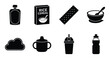 © GoDesigner - Toddler food and feeding icon set vector illustration for nutrition in solid style and safety
