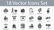 © Iqrabatool - Black and White E-commerce Icons Set on White Background