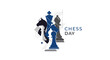 © leymart - Blue Chess King Piece with Chess Day Text.