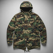 © ahmad - Camo Hooded Jacket with Drawstring and Zipper.