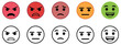 © MDSAIDUR - Two satisfaction scales with colorful smileys buttons, featuring happy, sad, and neutral faces, perfect for feedback, customer reviews, rating systems