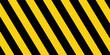 © musekki - Warning tape with yellow and black diagonal stripes. Warn stop seamless line. Yellow and black caution tape border. eps10