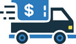 © Shipon - A small delivery truck swiftly carries a monetary load, representing finance and commerce today