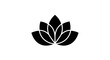 © amri - Black lotus flower icon on white background