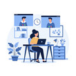 © MST RIPA KHATUN - Online Business Meeting Illustration – Remote Team Video Conference and Collaboration Concept