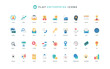 © lembergvector - Enterprise, business startup and project communication and SME management color icon set. Digital data and trends, documents and chart report research, meeting flat elements vector illustration