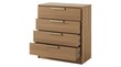 © jahanarabegum7973 - Light brown wooden chest of drawers with four drawers and brushed metal handles wooden furniture bedroom furniture