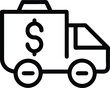 ©  Design_ mn - Money Delivery Truck Icon Financial Logistics and Secure Transport Service
