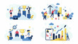 © ShambhuNath - Teamwork success and achievement illustrated with flat vector graphics