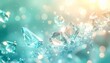 © yohaku - パステルグリーンの背景に浮かぶクリスタルとボケの幻想的な抽象イメージ