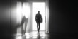 © marikova - Silhouette of Businessman Leaving Office Door, Symbolizing Job Change or Career Transition