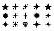 © MdAshik - A set of black star and diamond vector icons on a white background