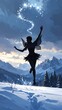 © Coffe - A fairy dancing in the snow with sparkling magic