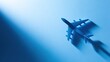© Ivy - aerospace. An airplane silhouette on a blue background, presented in an overhead flat lay composition. mobility guides, transit brochures, designed for transport & logistics marketing.