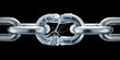 © NovaVision - Broken chain link made of glass shattering under pressure, symbolizing failure