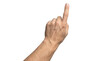 © StockSphere - A woman's hand with an extended index finger, as if pressing something isolated on white background with clipping path.index finger reaching t touch, tap, click.