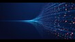© Robbie - Digital binary code data stream on dark blue background, digital signature with colorful dots and lines, artificial intelligence concept vector background