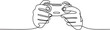 © Hossen - Set continuous one line drawing of hands holding game controller. Technology, gaming, cyber sport concept.one line vector illustration with out background