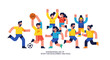 © Avra - Diverse group of people celebrating sports day with various athletic activities in a vibrant illustration