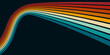 © Tetiana Komarytska - Abstract colorful 70s background vector. Vintage retro wallpaper with rainbow stripes and wavy lines. A 1970 color illustration suitable for posters, banners, decorative items and wall art.
