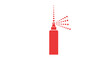 © Botol - Red Spray Bottle with Spraying Liquid Illustration.