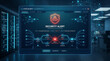 © NanisHappy - Cloud security alert illustration minimal warning symbol structured futuristic interface digital Cloud security alert illustration with minimal warning symbol inside structured futuristic digital